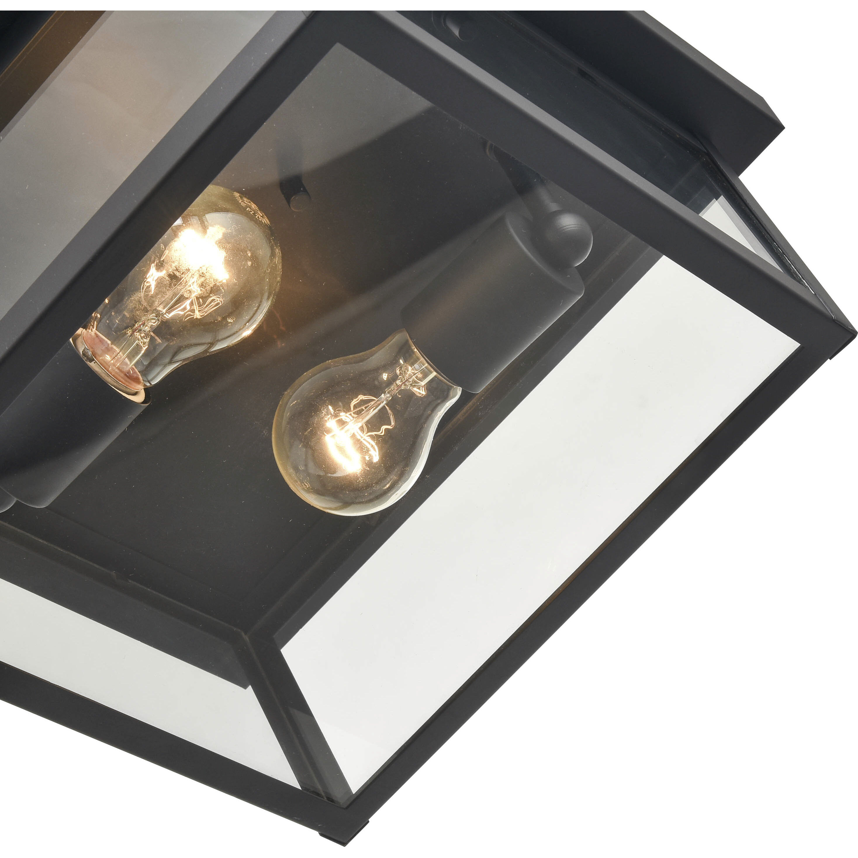 Evanton 2 Light 12 inch Powder Coated Black Outdoor Flush Mount